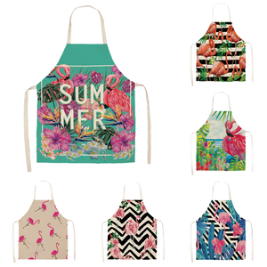 Nhiệt đới lá Flamingo in linen không tay Tạp dề cho trẻ em người lớn 22 màu sắc để làm sạch nấu ăn sơn giáng sinh mặc - Product Image 5
