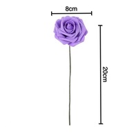 50 buah/pak 8CM busa PE buatan kepala bunga mawar buket pengantin untuk pesta pernikahan dekorasi Scrapbooking DIY