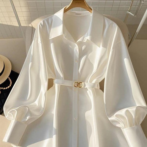 Haut Long Blanc Design Français Haut de Gamme Début d'Automne 2025 pour Femme, Style <span class=keywords><strong>Mature</strong></span> avec une Touche de Luxe Léger - Product Image 6