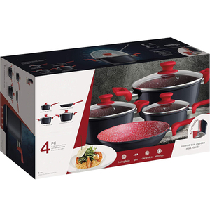 Modern <b>Ceramic</b> Marble Coated 7-Piece Pot <b>Pan</b> Glass Lids Bakelite Handles Forged Non-Stick Aluminum Cookware Set - Product Image 5