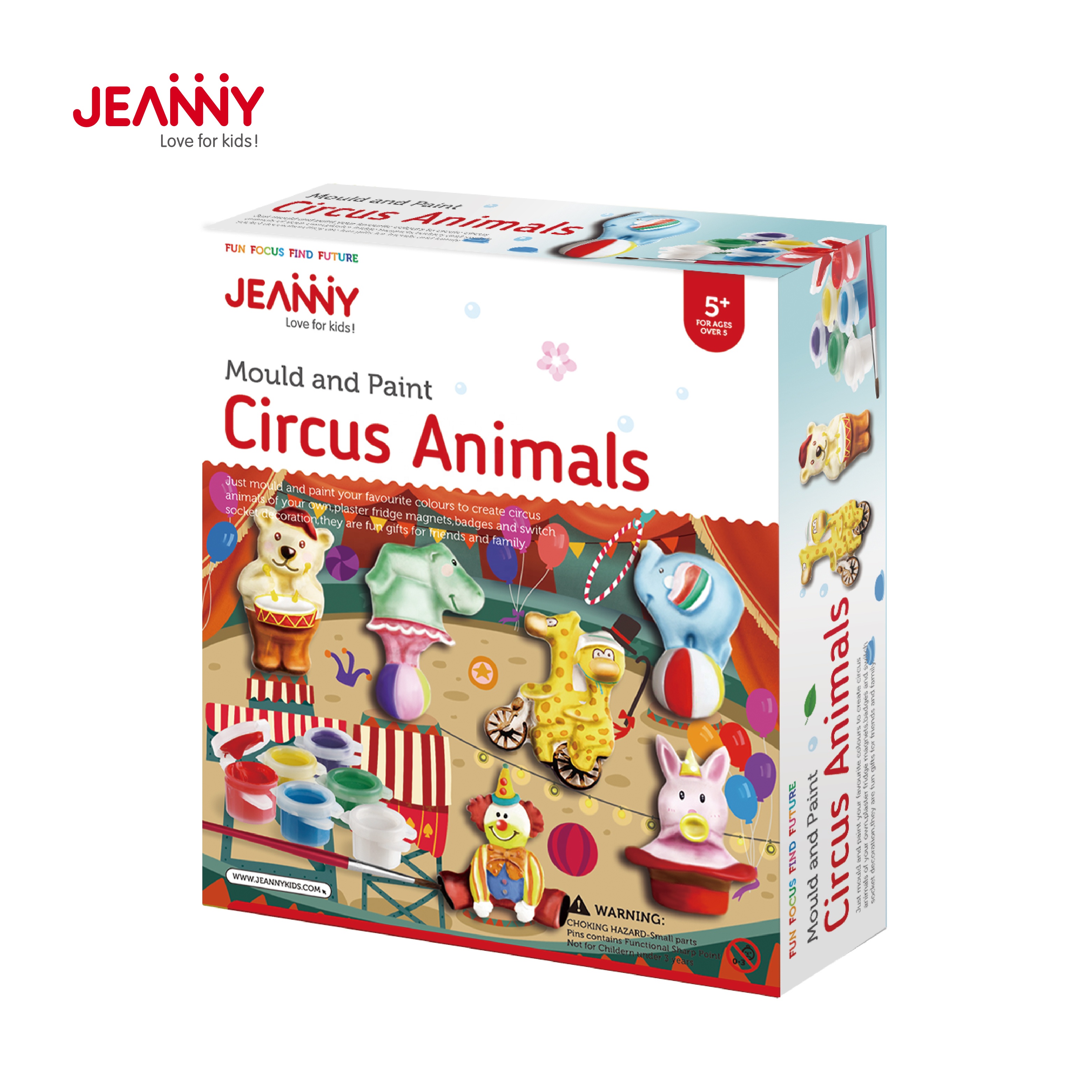 Wholesale Handmade Plaster Paint Mould and Paint Circus Animals Painting Gypsum DIY Kit for Teens