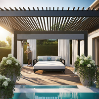 Pergola de Luxe en Aluminium Imperméable et Coupe-Vent pour Évacuation des Émeuvements Estivaux en Bord de Piscine, Idéale pour les Évacuations Privées en Bord de Piscine