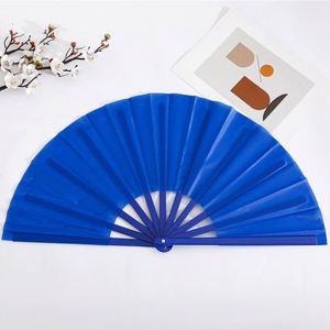 Éventail pliant personnalisé de 33 cm, grand, coloré, en plastique, modèle sculpté, portable, pour décoration de fête, publicité, sport - Product Image 5