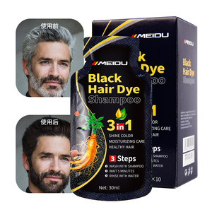 Shampoo colorant capillaire noir MEIDU 3 en 1, soin hydratant liquide à base de plantes, 30 ml, pour adultes, hommes, tous types de cheveux - Product Image 1
