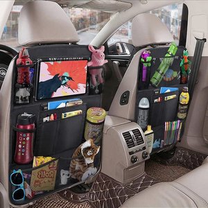 <b>Car</b> Backseat Organizer with 10" <b>Table</b> Holder 9 Storage Pockets Seat Back Protectors Kick Mats for Kids Toddlers Travel - Product Image 6
