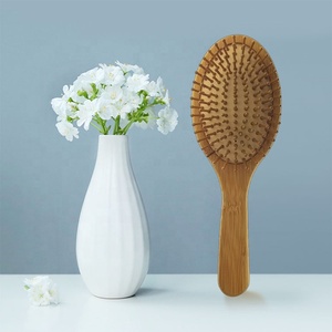 High Quality Wholesale Hair Comb Circle <strong>Bamboo</strong> <strong>Hairbrush</strong> for Massage Hair Extensions Brush - Product Image 2
