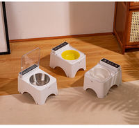 Distributeur d'eau et de nourriture automatique pour animaux domestiques, sans fil, intelligent, à piles, écologique, anti-poussière, en acier inoxydable, surélevé, pour intérieur