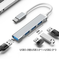 Adaptador de Expansión USB 3.0 4 en 1 Bajeal HUB, 4 Puertos Tipo C, Aleación de Aluminio, Transferencia de Datos de 480 Mbps, Carga, Garantía de 12 Meses