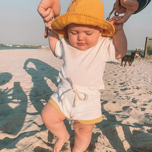 Ropa de Verano para Bebés al por Mayor, Conjuntos de Ropa para Bebés y Niños Pequeños, Cómodos y Suaves, Top + Pantalones Cortos de Algodón - Product Image 4