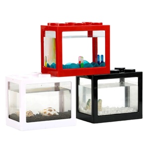 Kit Mini acquario in acrilico trasparente-piccolo acquario da tavolo con luce a LED, acquario decorativo per la casa/l'ufficio (1.2 gallone) - Product Image 4