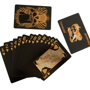 Carte da Poker Nere Placcate in Lamina, Divertenti con Faccine Sorridenti Spaventose, Carte da Gioco in PET di Alta Qualità con Scatola - Product Image 5