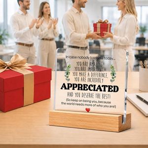 Elegante Targa da Scrivania in Acrilico con Base in Legno, Citazione Ispirazionale, Regalo di Apprezzamento per Ufficio e Casa, Placca Motivazionale - Product Image 4