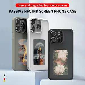 2024 New Design Anti-drop Luxury NFC Smart E Ink Screen Display Mobile Phone Case Cover For IPhone 15 14 13 Pro Max DIY Cases