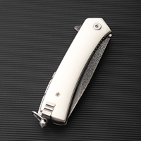 Couteau pliant artisanal en acier Damas VG10, manche en os de vache véritable, rivets en cuivre, couteau de poche traditionnel pour le camping en plein air, EDC