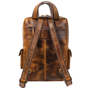 Mochila de Cuero Genuino para Hombre, Elegante, Duradera, para Viajes, Trabajo, Escuela, de Primera Calidad, Cuero Suave con Múltiples Compartimentos - Product Image 3