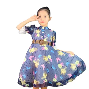 Bleu marine 4 ans fleur enfant robe de chambre pour bébé robe de bal robes pour princesse fête BABIBOLI