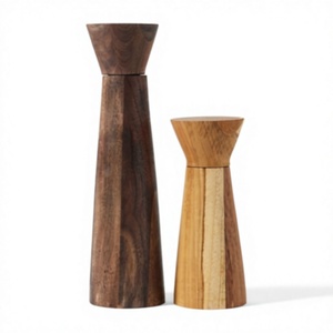 Molinillo de Sal y Pimienta de Madera de Acacia, Mecanismo Manual de Empuje y Tracción, Ecológico y Duradero para Uso en la Cocina - Product Image 2