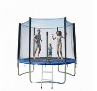 Trampoline de fitness pliable de 8 pieds, cadre en acier PVC rond avec filet de protection pour enfants et adultes