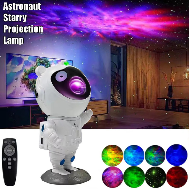 Mini Astronaut Bedroom Projection LED Colorful Spaceman Ornament Gift Starry Sky Projector Lamp