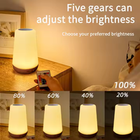 Lámpara de mesita de noche táctil LED RGB que cambia de 13 colores, lámpara de mesita de noche portátil recargable por USB regulable, lámpara de mesita de noche para dormitorio