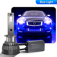 Phare et feu antibrouillard LED bleu profond 130W, ampoule universelle étanche H1 H7 9005 9006 pour voiture