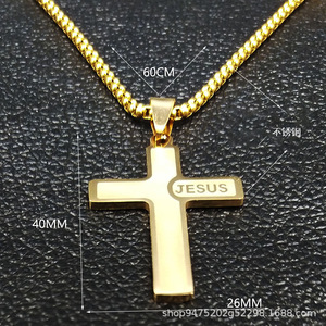 Quality Assurance Wholesale Stainless Steel 18K Gold Plated <strong>Chains</strong> <strong>Cross</strong> Pendants Necklaces <strong>With</strong> <strong>Cross</strong> Jewelry Wholesale - Product Image 6