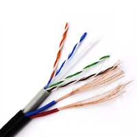 Super Offre Câble de Communication CAT6 UTP CCA Cuivre Extérieur Étanche 4 Paires de Paires Torsadées 305m Câble Réseau avec 2 Câbles DC