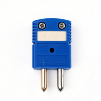 Probe Termokopel Tipe T Standar, Konektor Termokopel Plastik Biru, Adaptor Terminal Soket Mini Plug Jantan