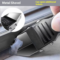 Raclette multifonctionnelle en plastique et acier avec lame de décapage de colle pour verre, idéale pour l'application de produits cosmétiques et le nettoyage des sols, ainsi que le jointement des interstices.
