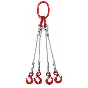 Eslinga de cable de acero ajustable de alta resistencia de calidad superior, directa de fábrica, con <span class=keywords><strong>grilletes</strong></span> de cable de 2/4 patas y gancho para alta temperatura - Product Image 3