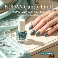 Vernis à ongles KUDAN bleu brillant à base d'eau, longue tenue, pelable, pour manucure DIY en salon, certifications complètes, approvisionnement en gros