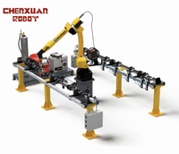 Estación de Soldadura Robótica Industrial con Brazo Robótico de Seis Ejes, PLC, Motor, Posicionador de Cabezal y Contrapunto para Vigas Largas, Tuberías y Estructuras