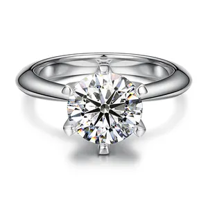 Anel atacado fino de joia de casamento, prata esterlina 925 da cor d vvs moissanite diamante anel de noivado para mulheres, dropshipping