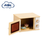 Ensemble de jeu de cuisine moderne en bois naturel pour maternelle, four à micro-ondes simulé pour enfants, idéal pour salon et chambre à coucher - Vente chaude