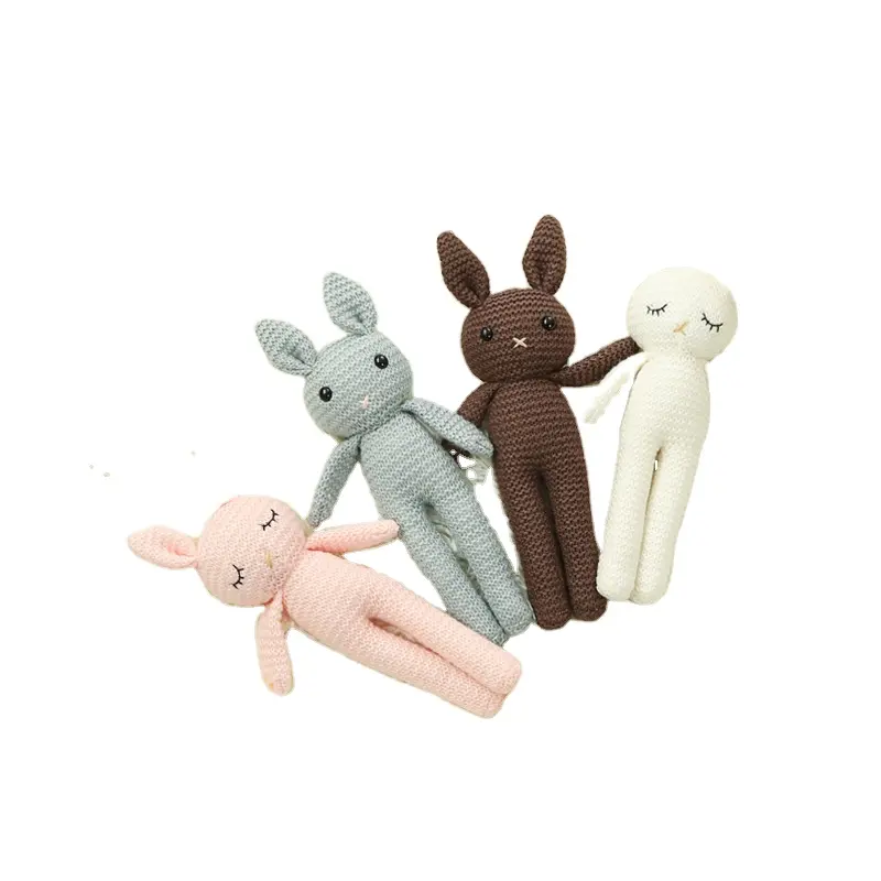 Tüm satış fabrika Kawaii sevimli tığ tavşan bebek bebek yatıştırıcı bebek örme tığ hayvan bebek 20cm sevimli tavşan oyuncak