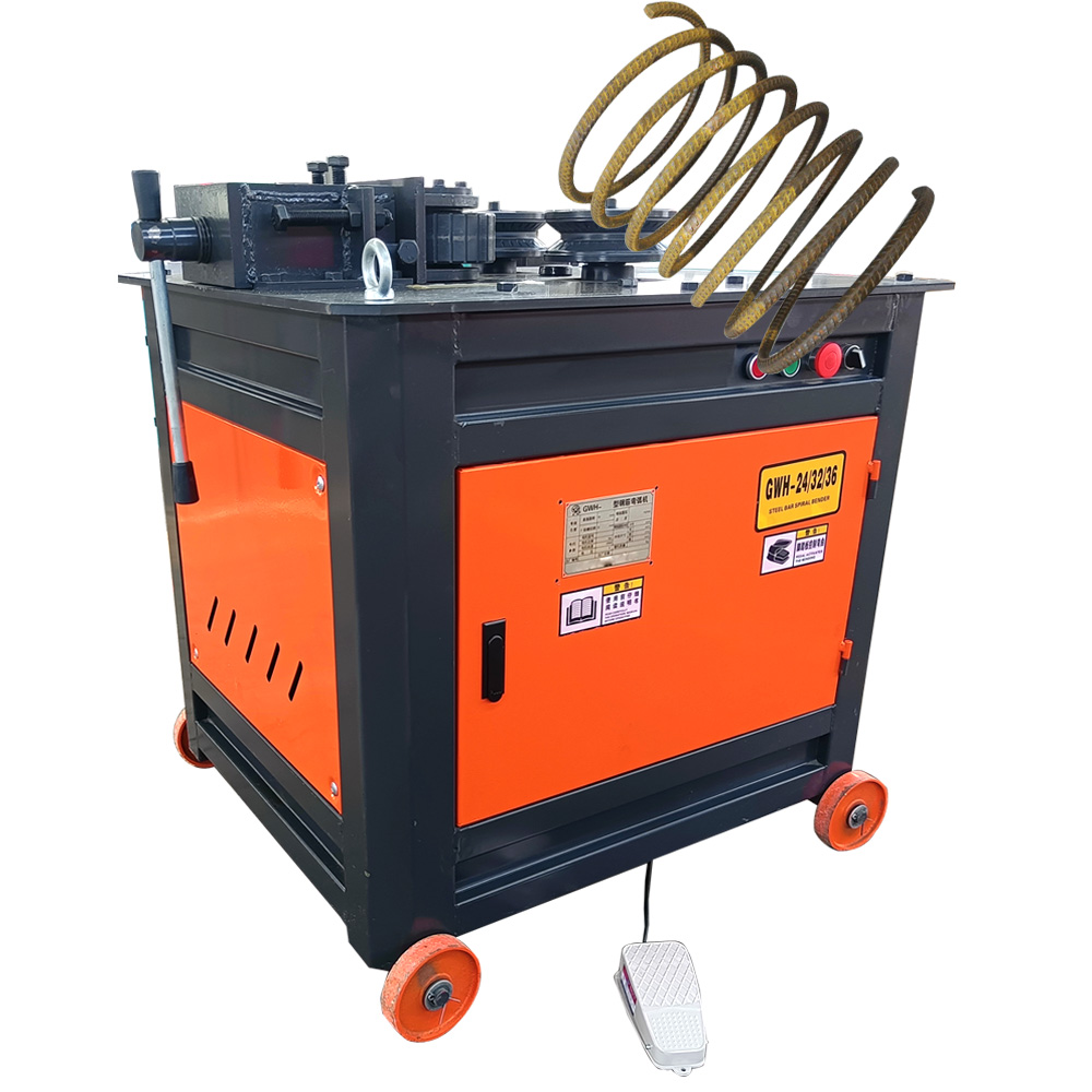 GWH-32 electric rebar spiral bending machine steel curved circular bending machine factory supply electric rebar spiral bender