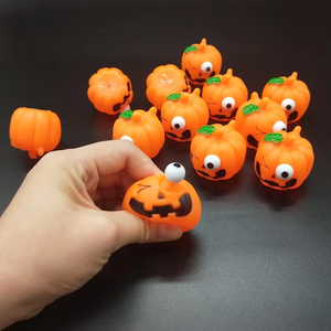 Eye Popping Pumpkin Squeeze Toy - Soft PVC Decompression <b>Fidget</b> for Kids, Halloween Party Favors & Stress Relief - Product Image 3