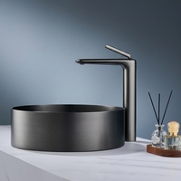 Robinet de lavabo en laiton à poignée unique, finition brossée, design moderne, installation monotrou, prix compétitif