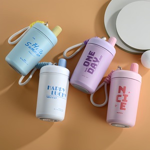 MM <span class=keywords><strong>Bouteille</strong></span> d'eau portable avec paille et corde <span class=keywords><strong>Bouteille</strong></span> d'eau chaude froide d'été <span class=keywords><strong>Jus</strong></span> de café <span class=keywords><strong>sous</strong></span> <span class=keywords><strong>vide</strong></span> en acier inoxydable - Product Image 2