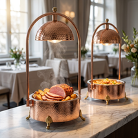 Huadison Hotel Supplies Réchaud de buffet suspendu Or rose de luxe pour la restauration