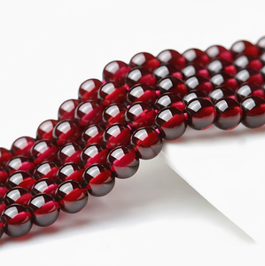 Manik-manik <span class=keywords><strong>Garnet</strong></span> Merah Bulat untuk Pembuatan Perhiasan, Lubang <span class=keywords><strong>Garnet</strong></span> 25 Batu Alami 4/6/8/10/12MM Batu Permata 1 Untai 15.5 Inci 1.5MM - Product Image 5