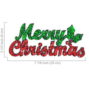 Parche de decoración de lona de PVC Iron-On con texto navideño de lentejuelas - Product Image 4