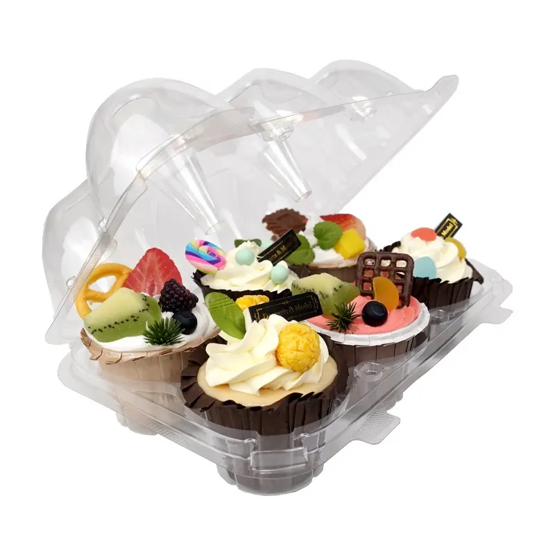 Scatola di imballaggio a conchiglia per Cupcake a 6 fori muffin da forno contenitori in Blister di plastica trasparente