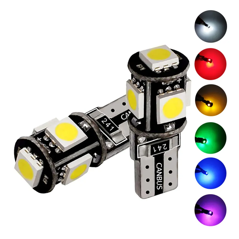 Bianco 194 T10 168 W5W 175 158 lampadina 5050 5 SMD Canbus fFlash luce a LED senza errori illuminazione interna per auto per lampada a cupola mappa