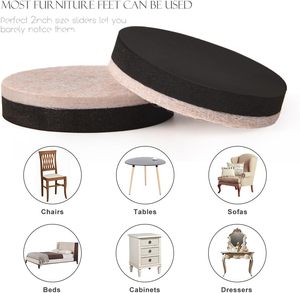 Glisseurs de <span class=keywords><strong>meubles</strong></span> en feutre pour sols en bois dur, glisseurs en feutre robustes, protège-pieds de chaise, protège-sol, déplacez <span class=keywords><strong>facilement</strong></span> vos <span class=keywords><strong>meubles</strong></span> en toute sécurité - Product Image 3