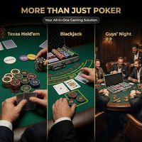 Ensemble de 300 jetons de poker OEM ODM, 14g, en argile composite, avec étui et dénominations |   2 à 8 joueurs avec des valeurs numérotées 1/5/25/100/500, 2 jeux de cartes