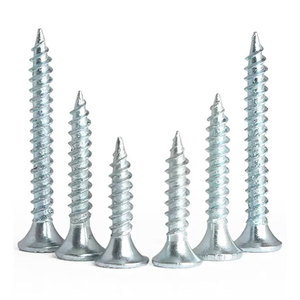 Din7505 <span class=keywords><strong>viti</strong></span> <span class=keywords><strong>per</strong></span> <span class=keywords><strong>legno</strong></span> in acciaio di dimensioni su scheda di trucioli di <span class=keywords><strong>legno</strong></span> 25/80/120mm lunghezze testa di formaggio in zinco placcato vite svasata - Product Image 2