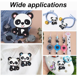 <b>Silicone</b> <b>Beads</b> Panda Large Hole Flat DIY Beading Jewelry Accessories Personalized Trendy Jewelry - Product Image 2