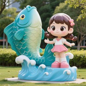 Escultura <span class=keywords><strong>de</strong></span> Pez D146, Figura Decorativa con Temática Oceánica, Arte para Paisajismo <span class=keywords><strong>de</strong></span> Exteriores, Decoración para Parques, Centros Comerciales y Jardines - Product Image 1