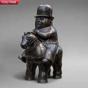 Escultura de Jardín Grande de Latón Fundido Negro, Estatua de Pájaro Gordo de Bronce de <span class=keywords><strong>Fernando</strong></span> Botero - Product Image 4